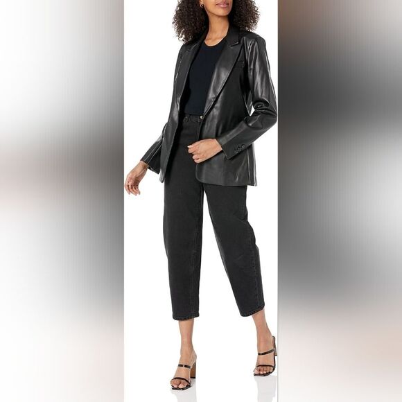 Sofia Jeans Black Faux Leather Blazer - Picture 4 of 13